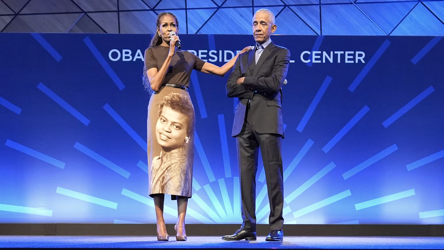 Michelle Obama honors her late mother in a custom-made skirt